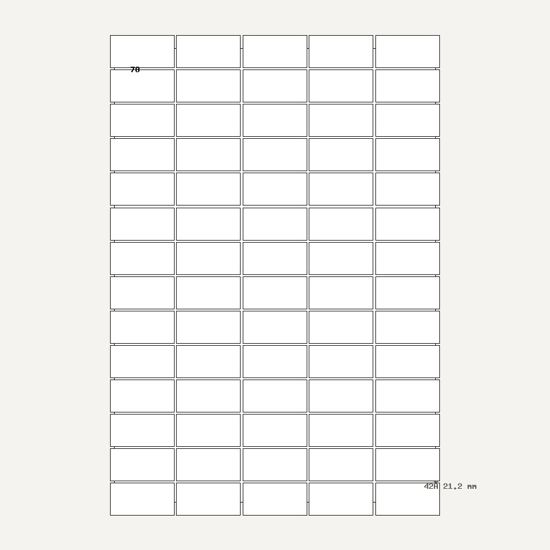 Etichete A4 70 buc. — 42×21.2 mm, 42 × 21.2 mm, 70 buc/foaie